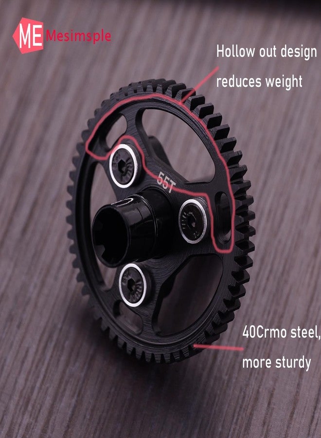 Mesimsple Steel 55t Slipper Clutch Spur Gear for Arrma 1/10 Senton Granite Bigrock Vorteks 3s Kraton Outcast 4s 1/8 Typhon 3s 550 Mega Series Upgrades Part Black - Image 4